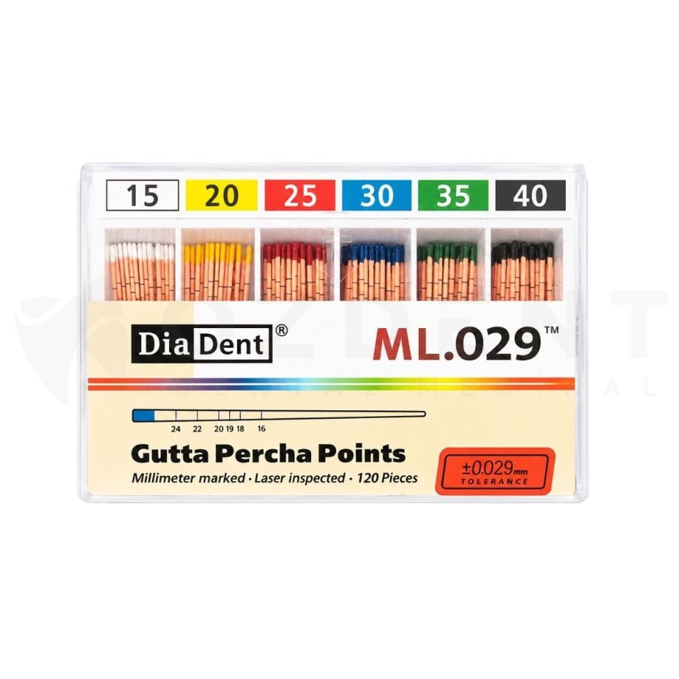 DiaDent Gutta Percha 15-40 - Açısız Kanal Dolgu Konisi