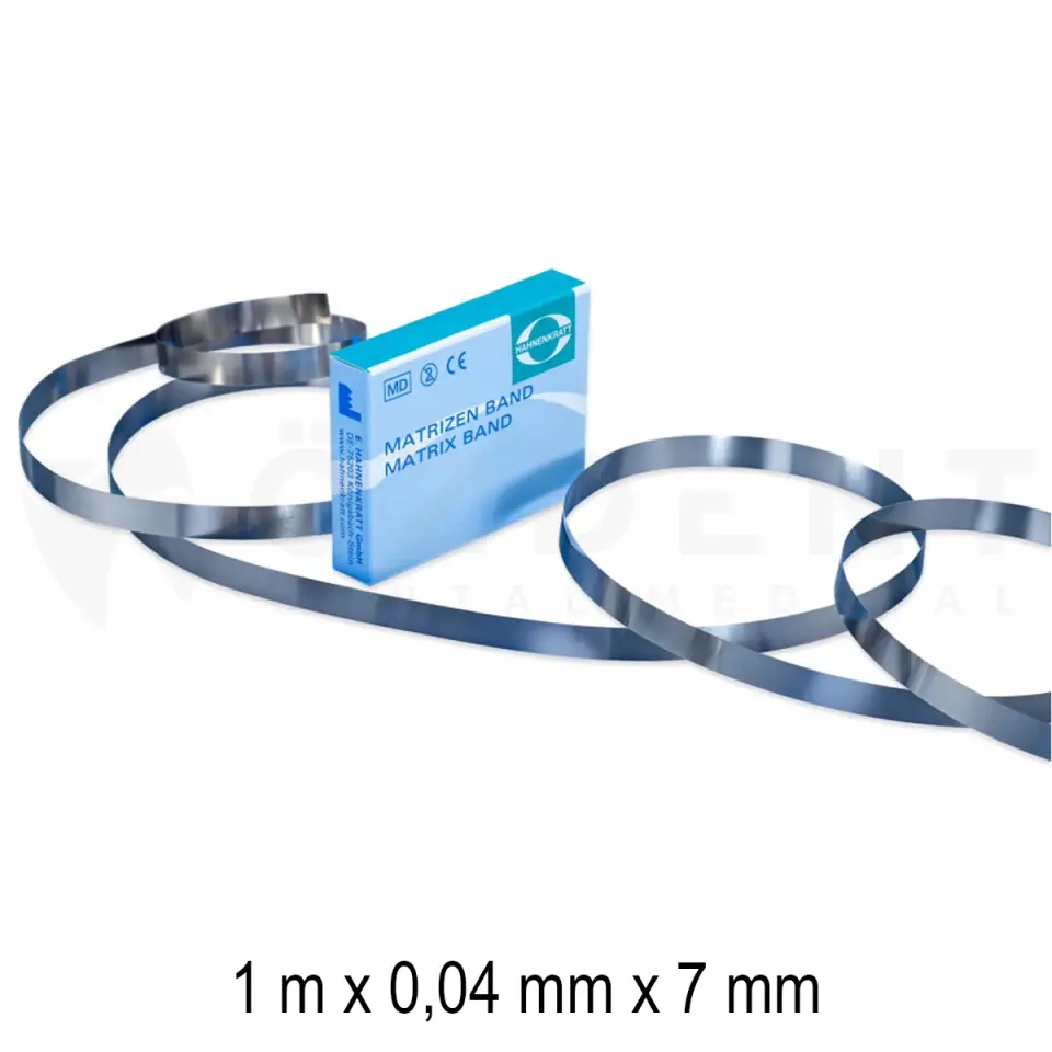 Düz Matris Bandı 1 m x 0,04 mm x 7 mm Ref 10144 - Hahnenkratt